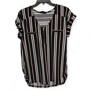 Sweet Wanderer Black and Pink Striped Blouse